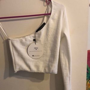 White fox one shoulder top